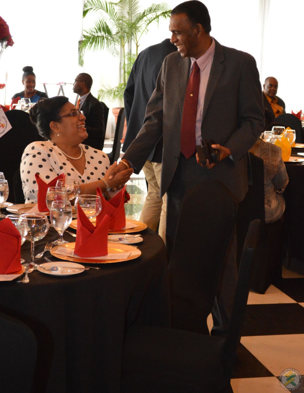 Cricket Association's President greets Miss Hanson