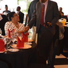 Cricket Association's President greets Miss Hanson